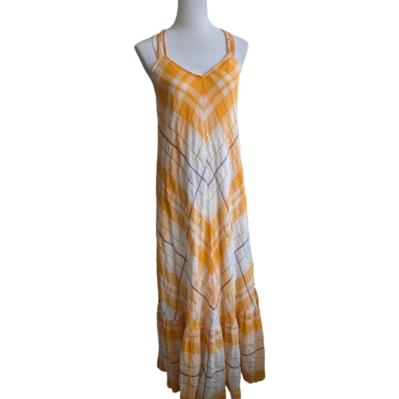 Anthropologie Holding Horses Clementine Plaid Maxi Dress Small Boho Sundress - Picture 7 of 16